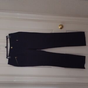 Anne Klein Navy Pants with Gold Accents Sz 10 Straight Leg